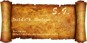 Sulák Ibolya névjegykártya